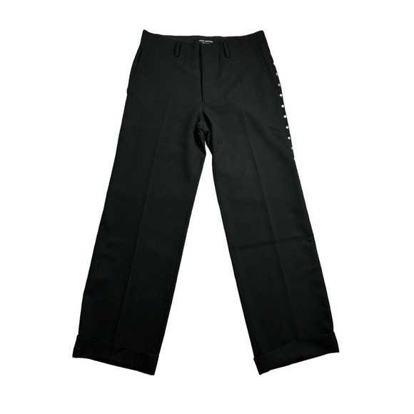 Junya Watanabe Comme Des Garçons Studded Rivet Black Wide Leg Trousers Medium 07 - Picture 1 of 10